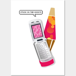 Stuck in the 2000's - Lava Lamp Motorola Razr Posters and Art